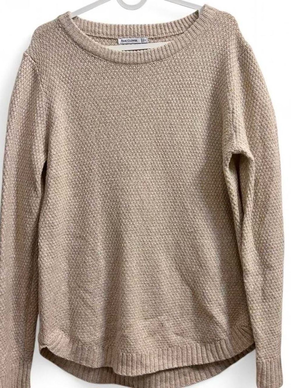 Super soft knit oatmeal colored crewneck sweater